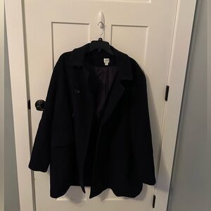 J. Crew Women's Classic Black Pea Coat